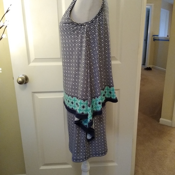 Max Studio blue teal blouse tank dress. Small - Picture 4 of 6